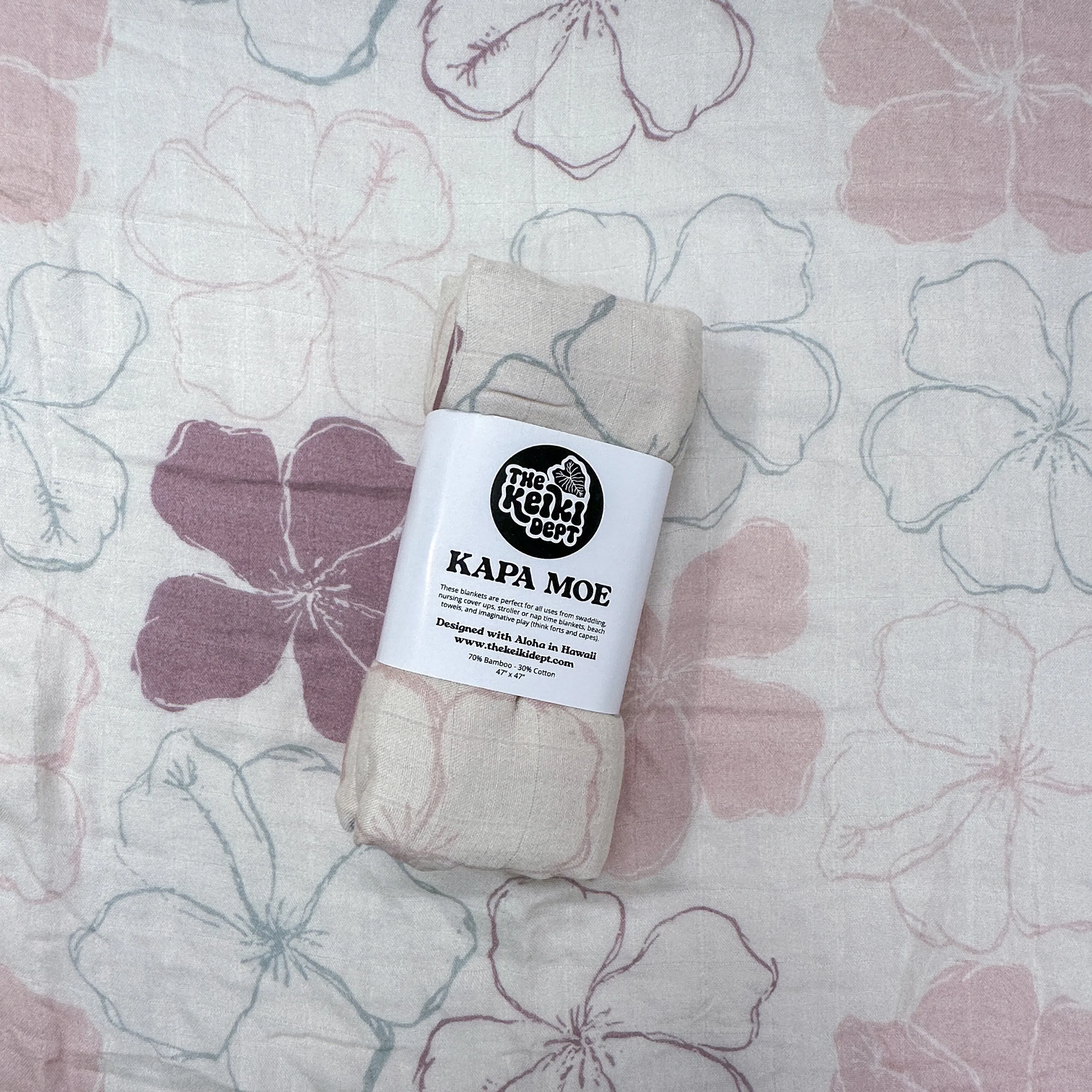 Cream Kokio Bamboo Muslin Kapa Moe (Swaddle Blanket)