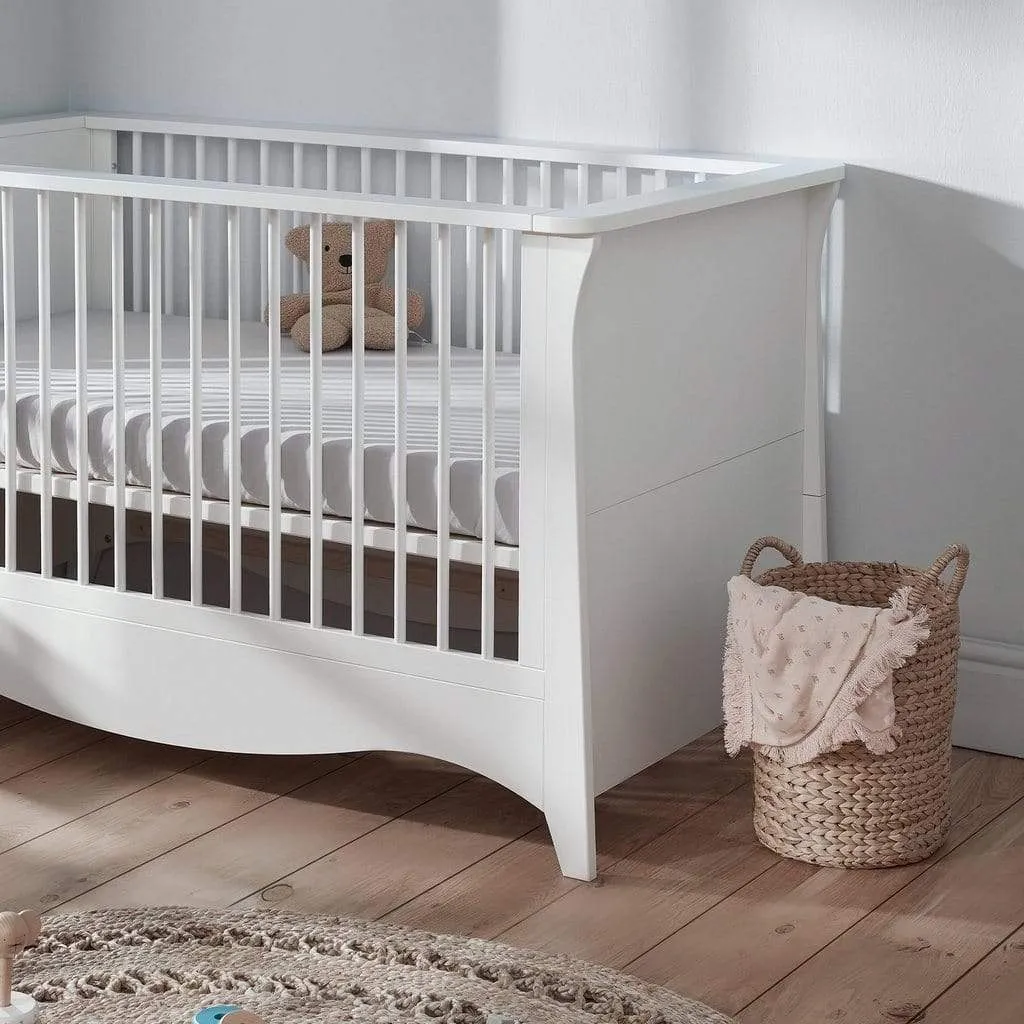 Cuddleco Clara 2 Piece Set 3 Drawer Dresser and Cot Bed - White