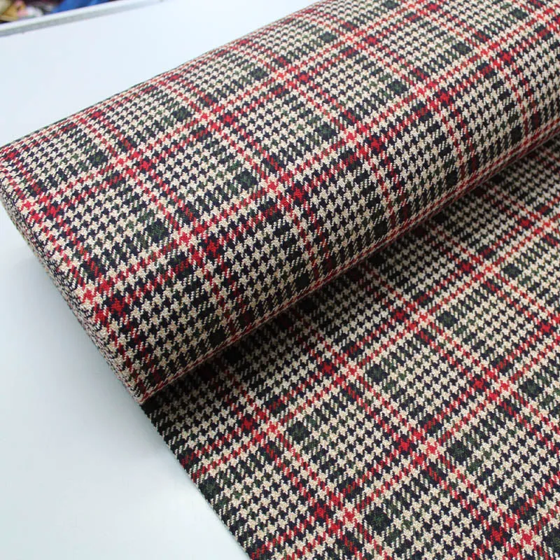 Dressmaking Scarlet and Green Check Piacenza Wool