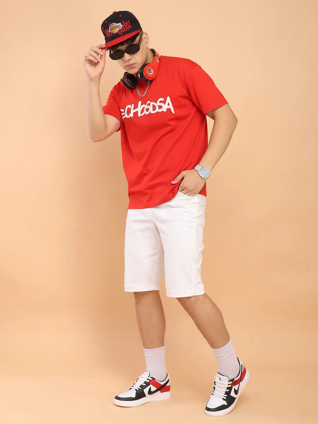 Echosdsa Oversized Red T-Shirt