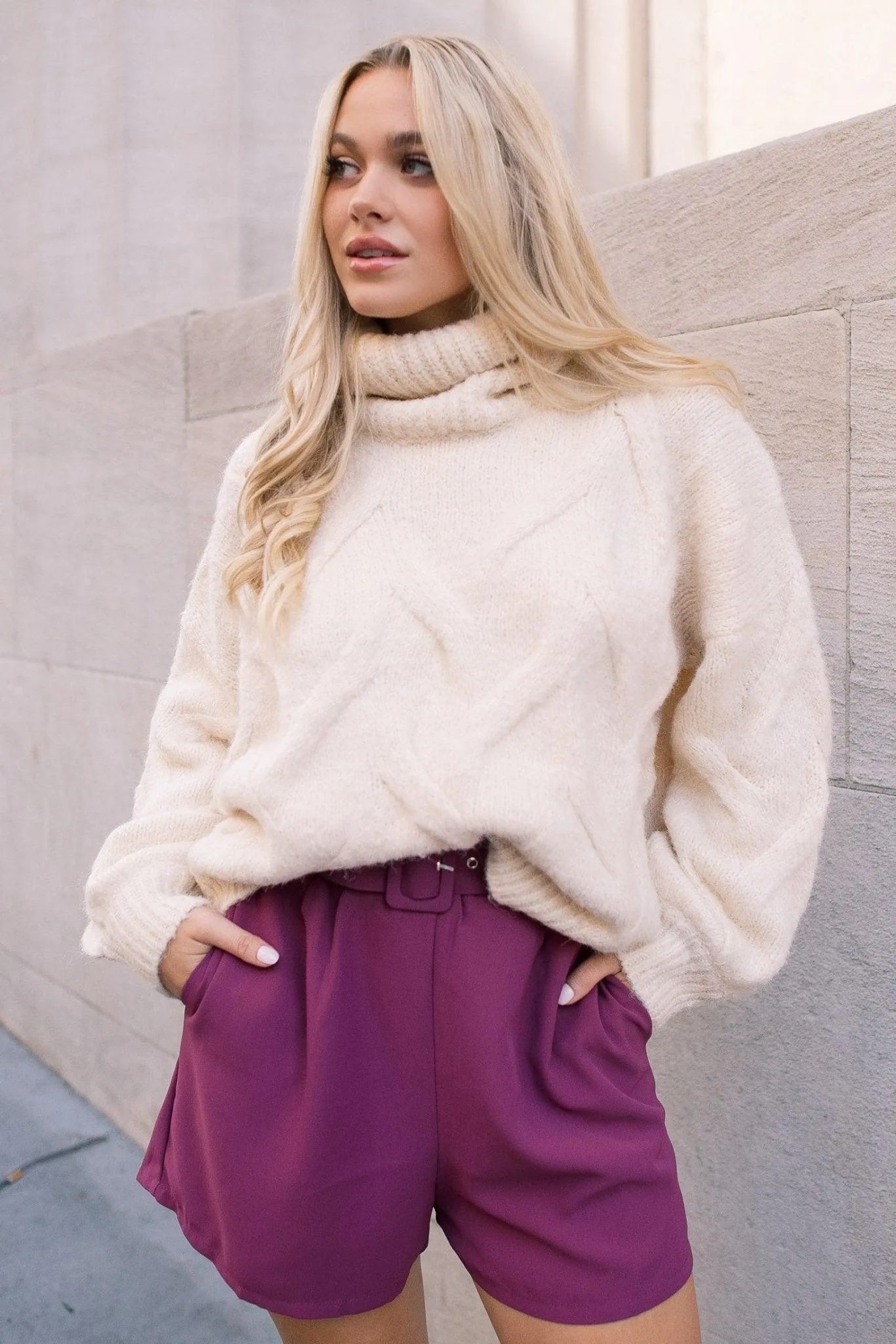 Elvie Cream Cable Knit Sweater - Final Sale