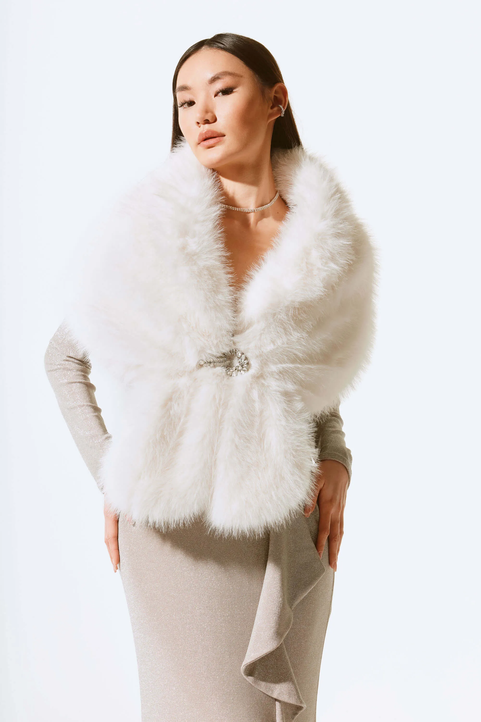 Faux Fur Cape 233796F24