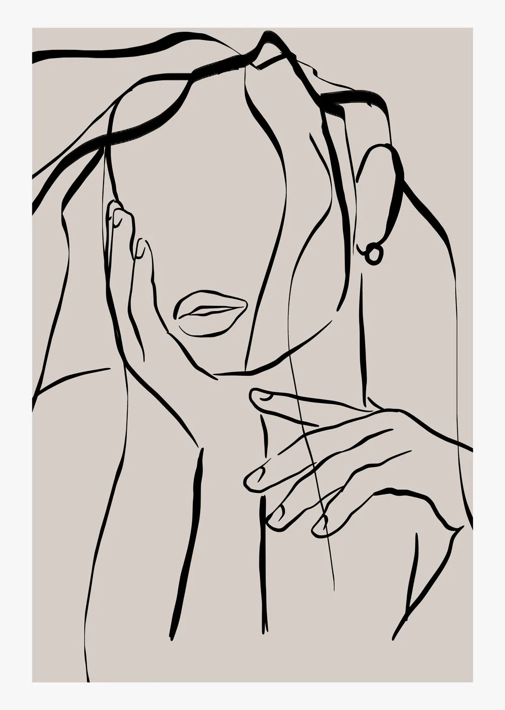 Female Nude Line Art Abstract Wall Art Print (8)