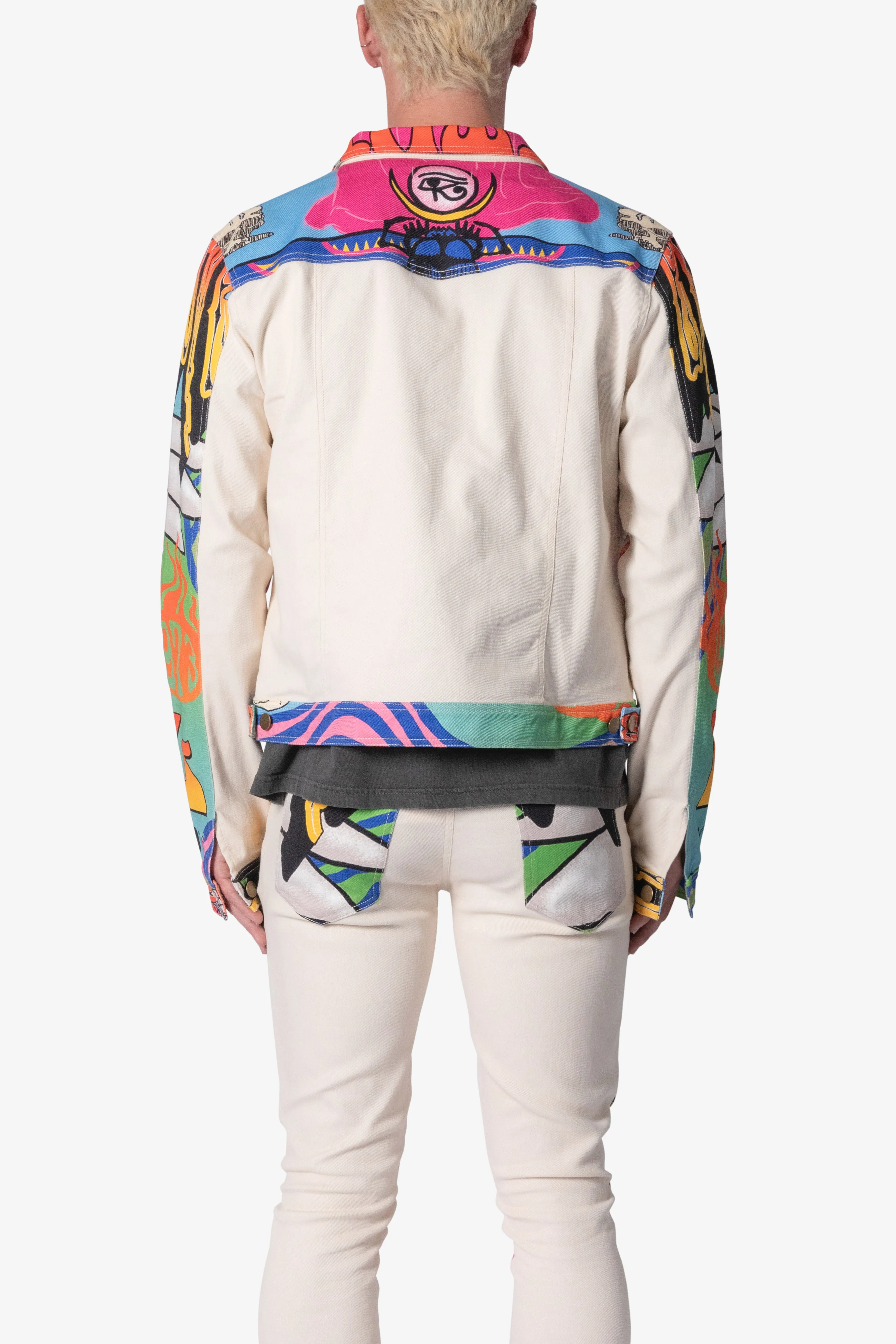 Stylish Multi-Color Festival Trucker Jacket for Men