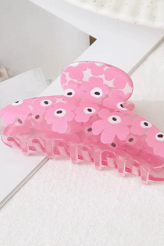 Flower Printed Hair Claw