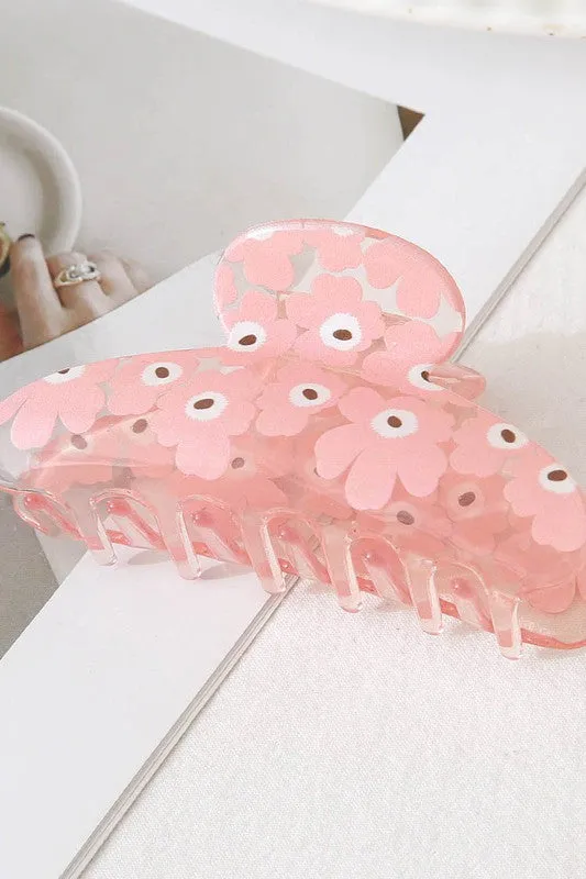 Flower Printed Hair Claw