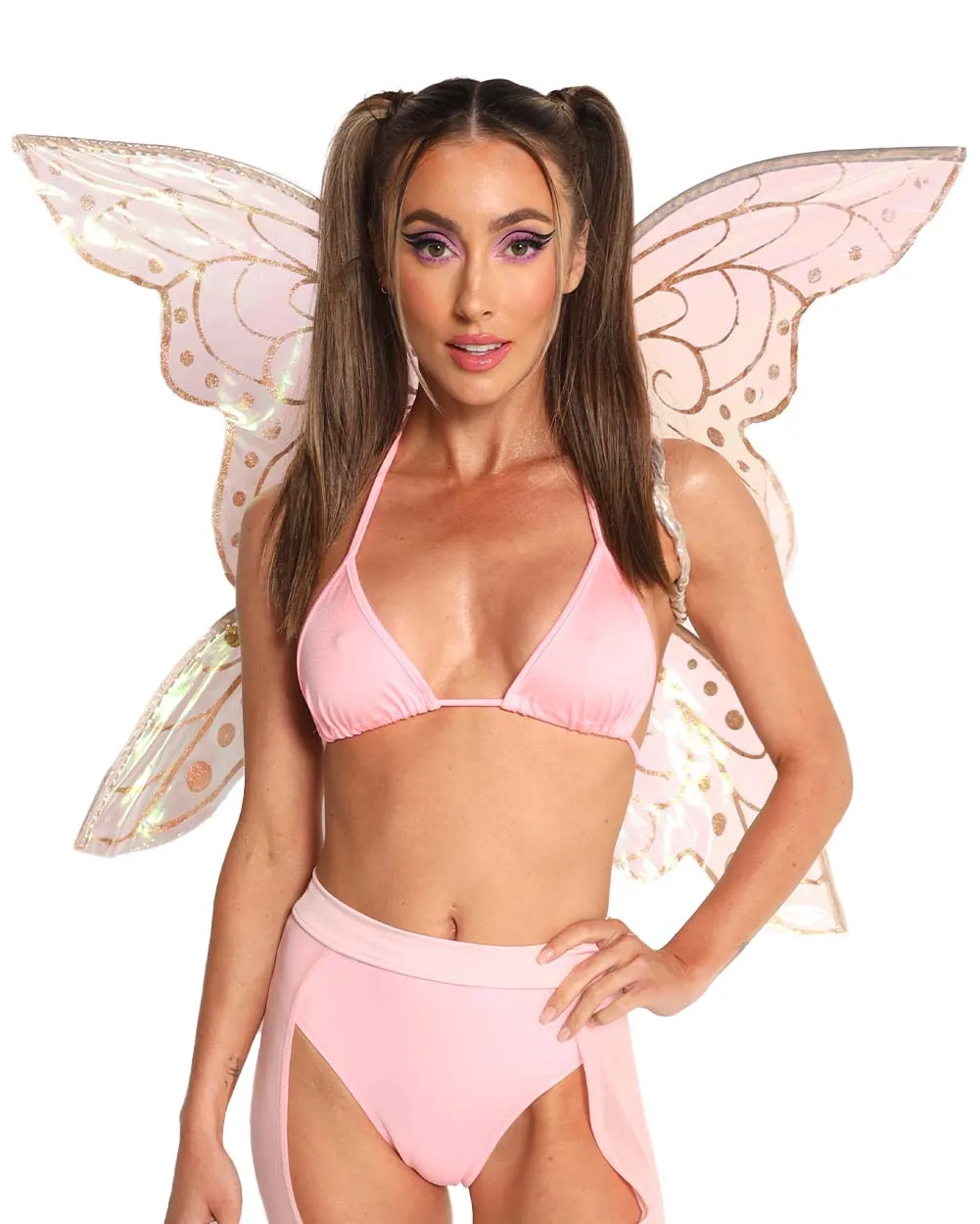 Fractal Fantasy Pink Iridescent Fairy Wings