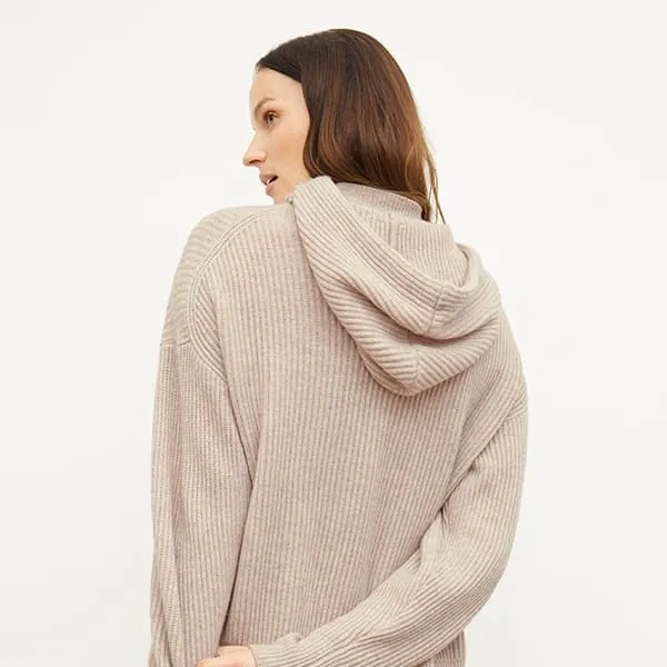 Freya Hoodie - Cashmere/Wool :: Oatmeal Melange