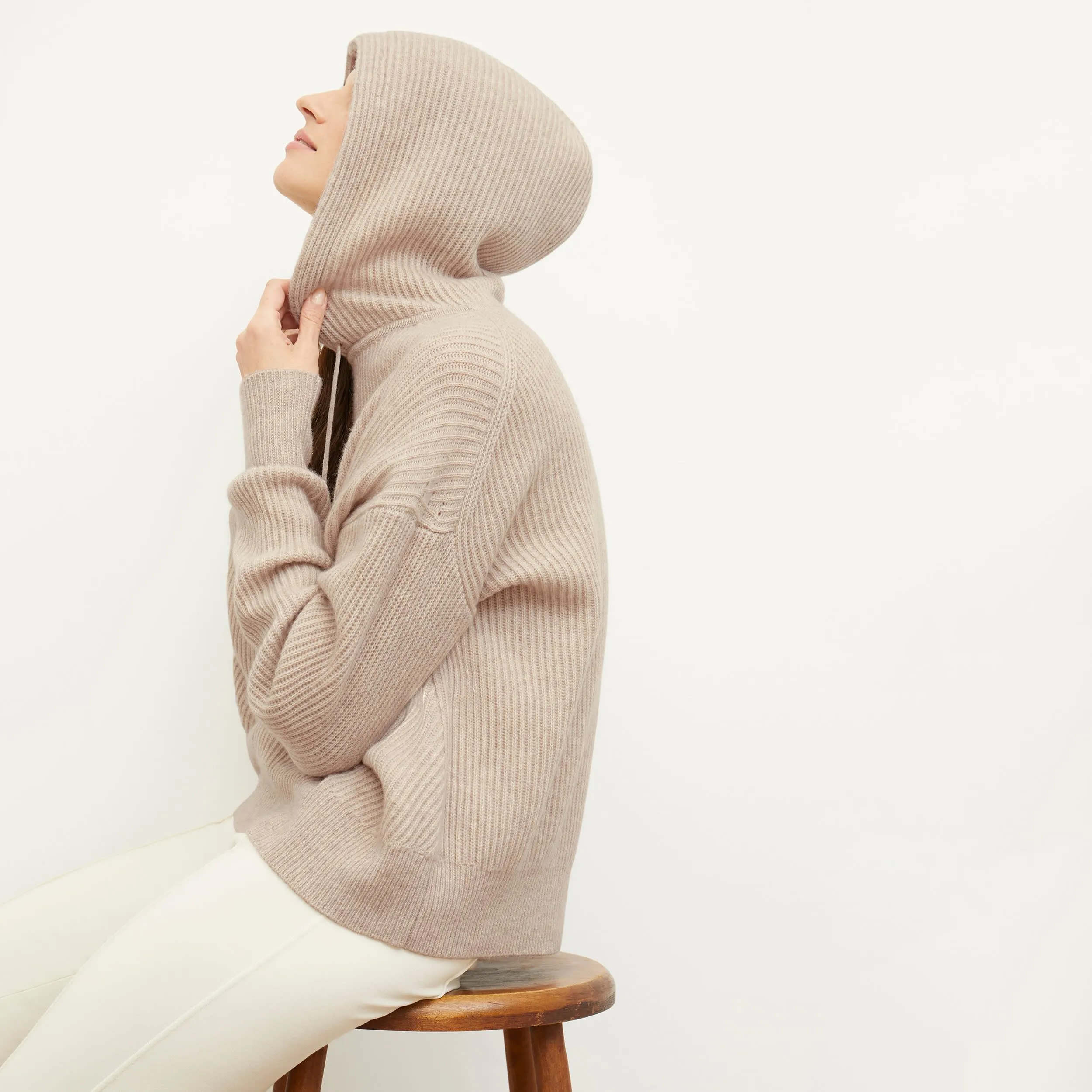 Freya Hoodie - Cashmere/Wool :: Oatmeal Melange