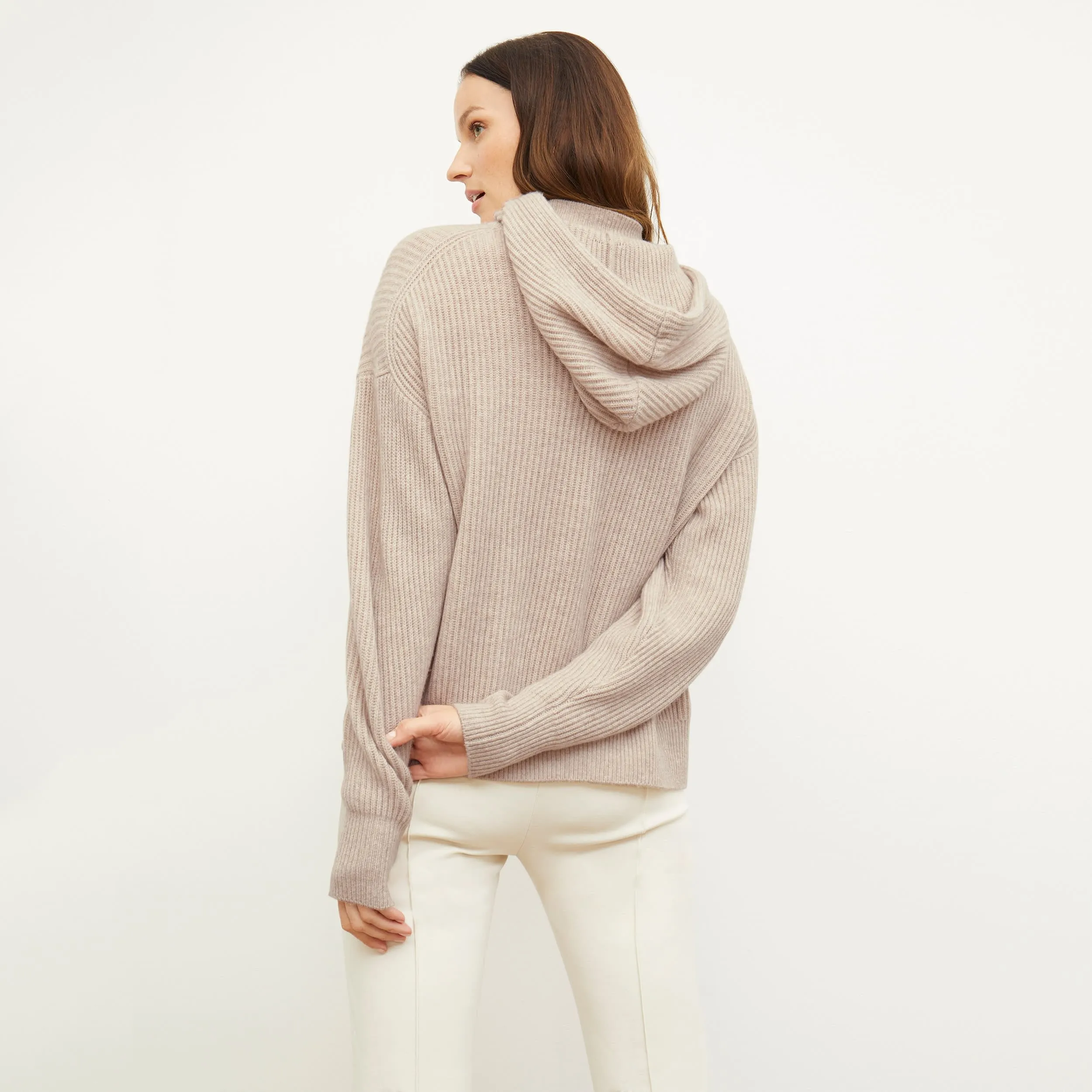 Freya Hoodie - Cashmere/Wool :: Oatmeal Melange