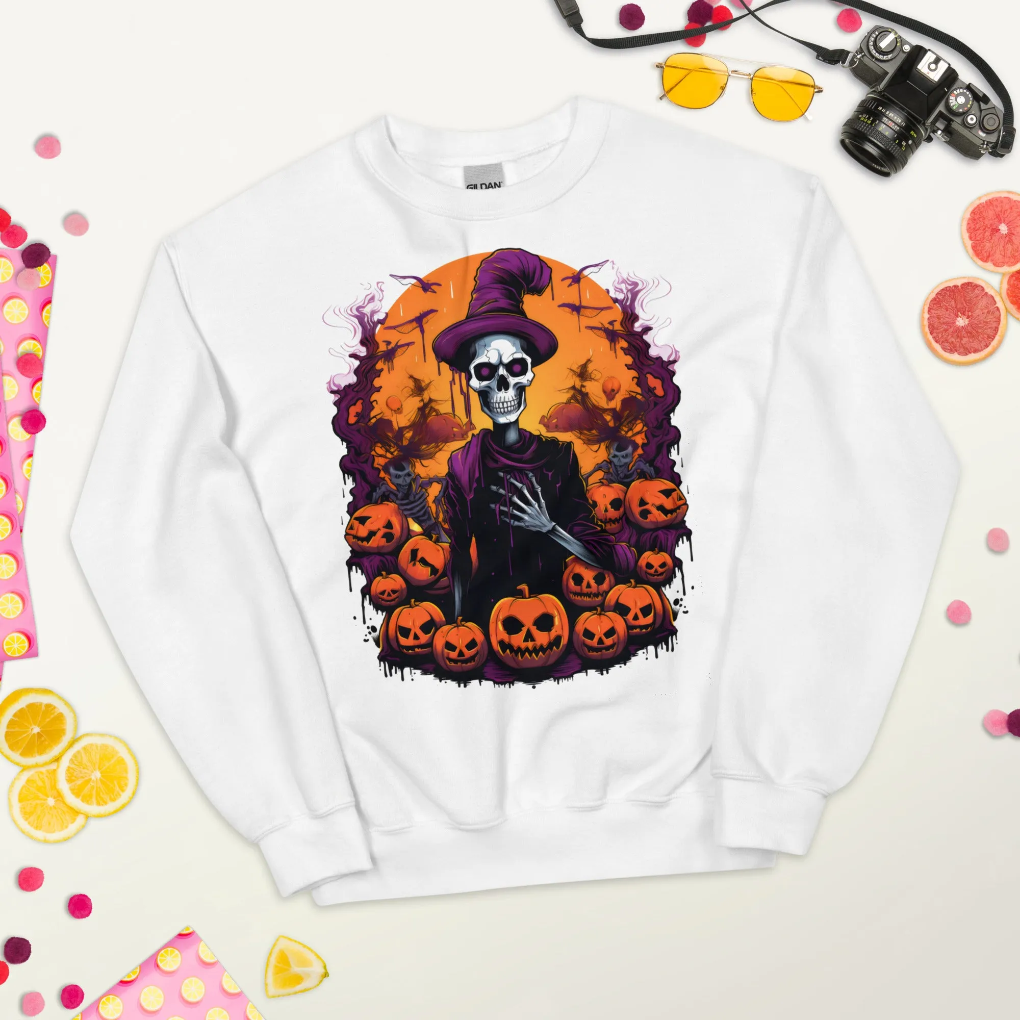 Get Spooktacular with Skeleton-themed Halloween Sweatshirts 002