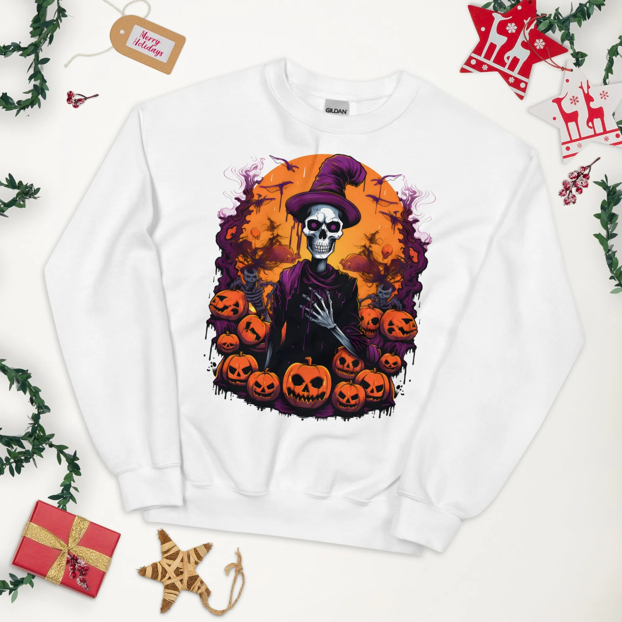 Get Spooktacular with Skeleton-themed Halloween Sweatshirts 002