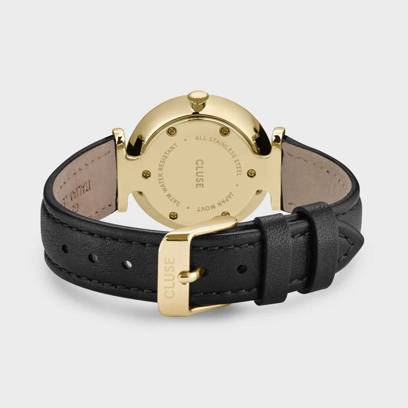 Gift Box Triomphe Mesh, Gold Colour & Black Leather Strap