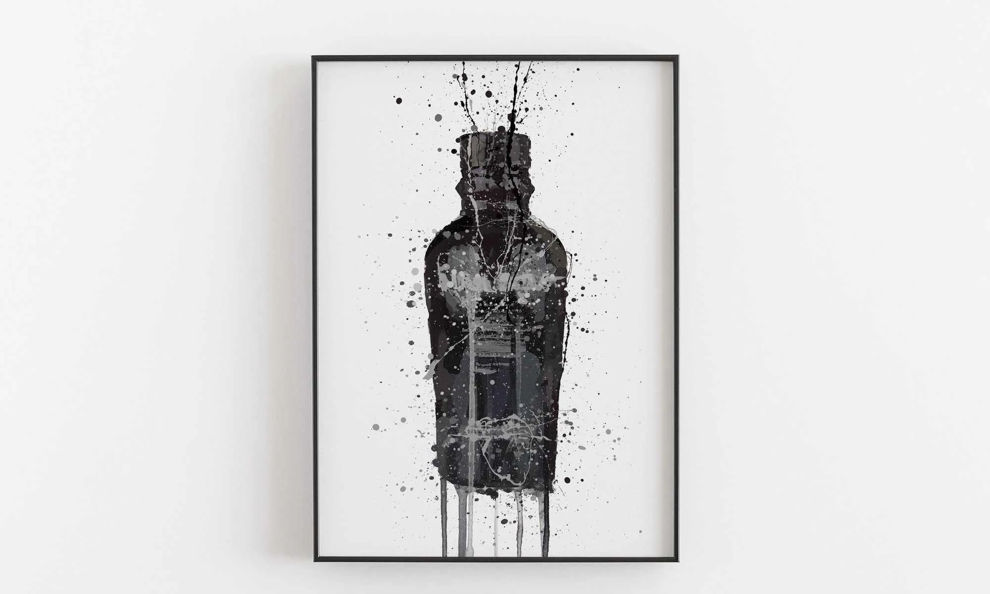 Gin Bottle Wall Art Print 'Granite'