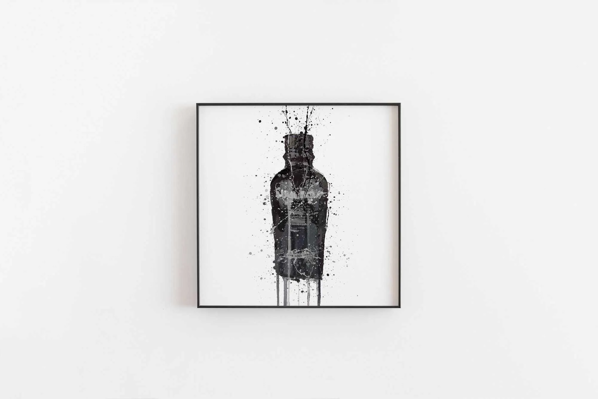 Gin Bottle Wall Art Print 'Granite'