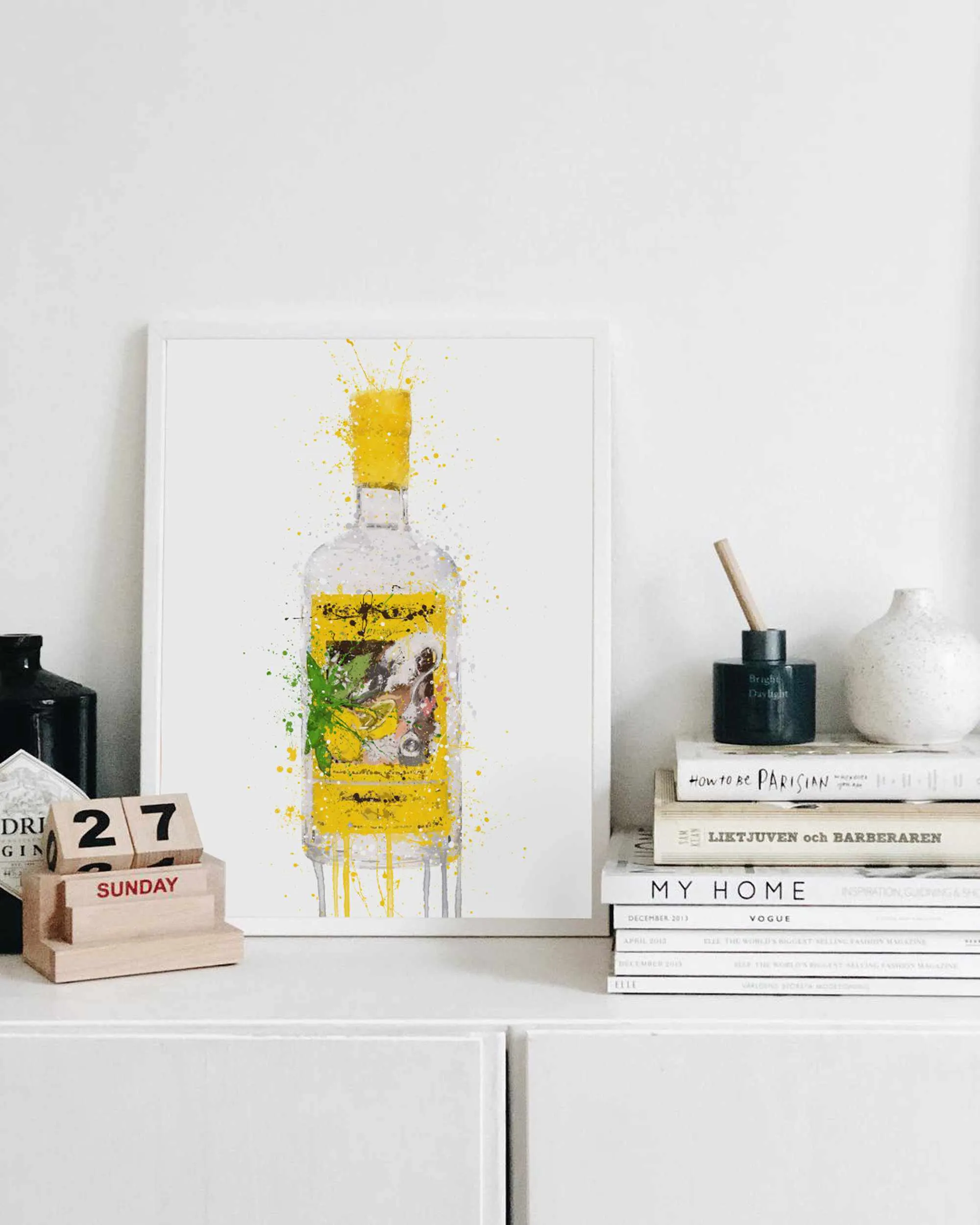 Gin Bottle Wall Art Print 'Zest'