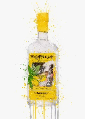 Gin Bottle Wall Art Print 'Zest'