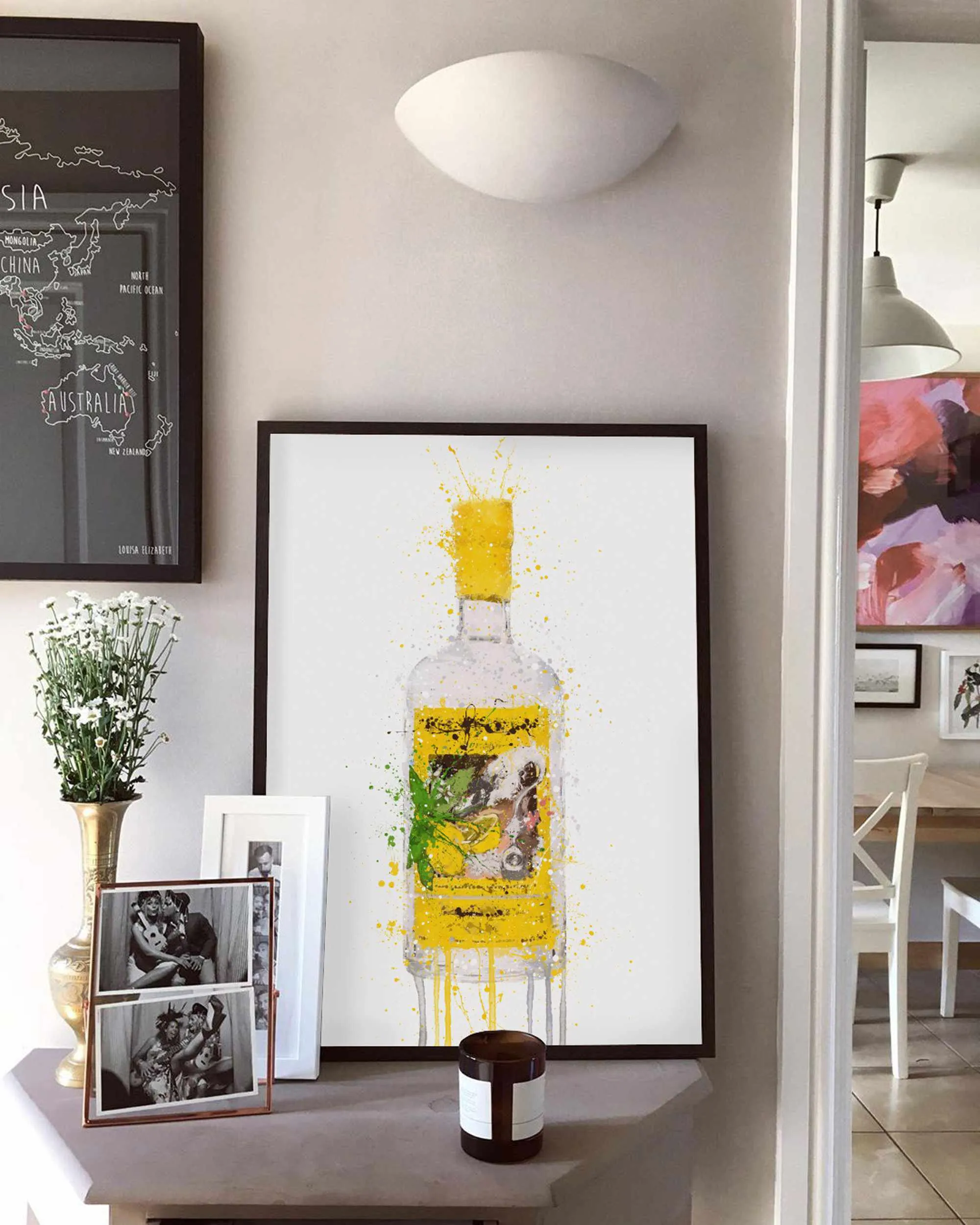 Gin Bottle Wall Art Print 'Zest'