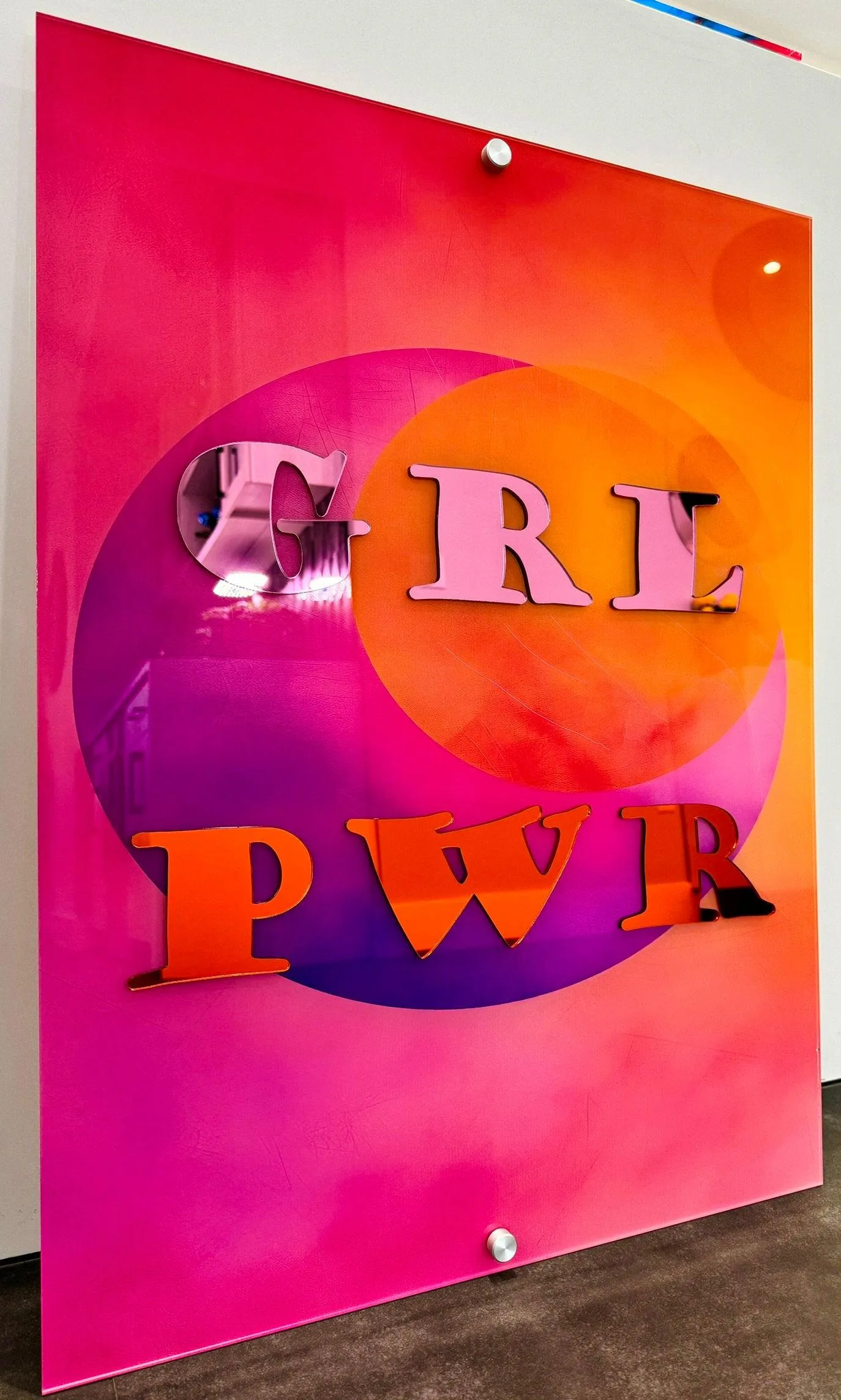 GRL PWR Trendy Wall Decor, Pop Art, Wall Sculpture, Extra Large Art, Girly Wall Art, Pink Wall Art, Maximalist Decor, Living Room Art