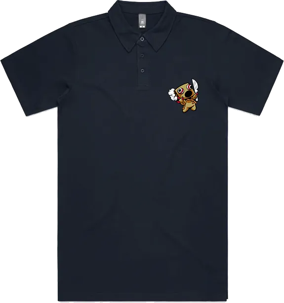 GUILTY GEAR - 'Mini Faust' Small Logo Embroidered Polo Shirt - Black