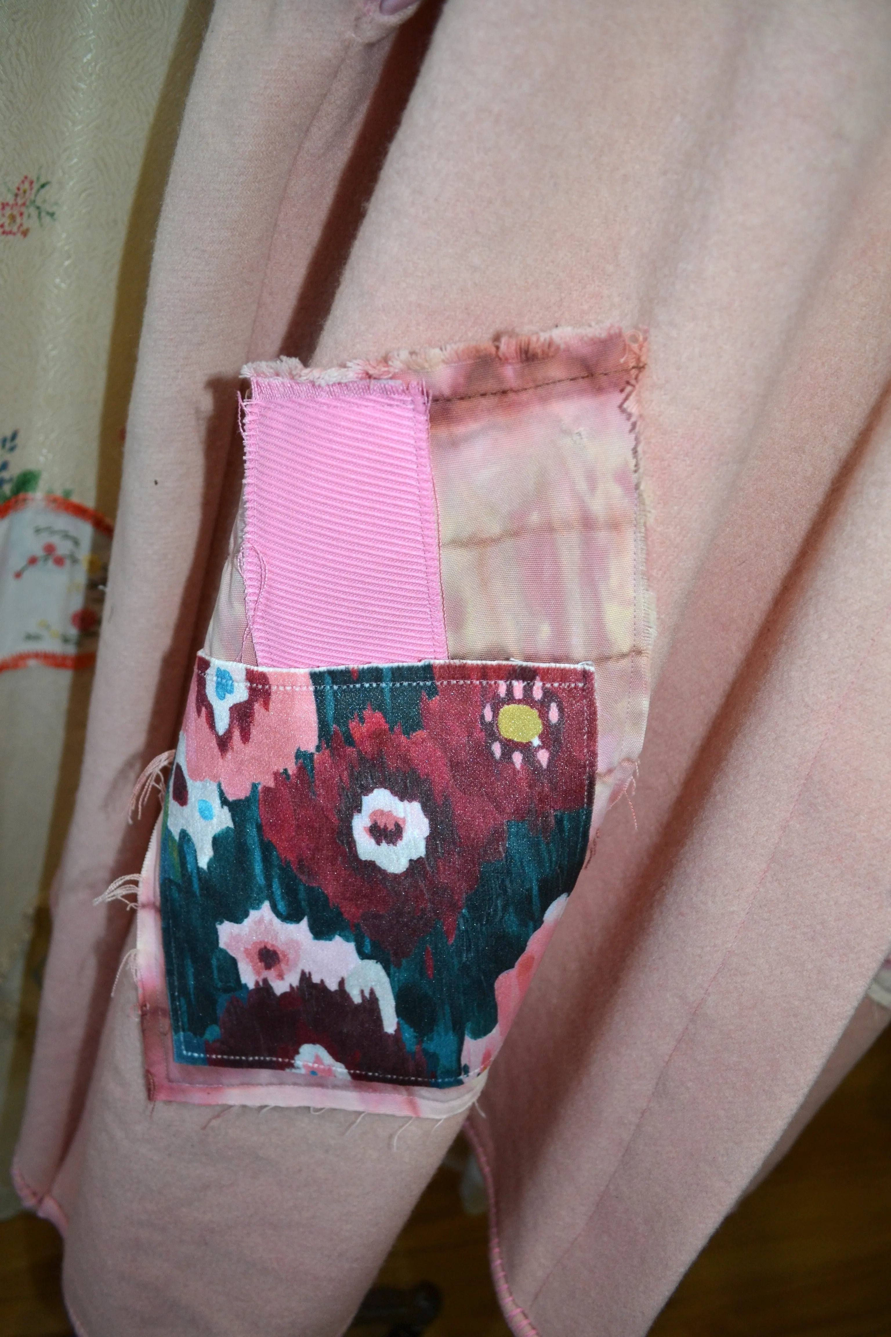 Happy Hare Pink reworked Blanket jacket