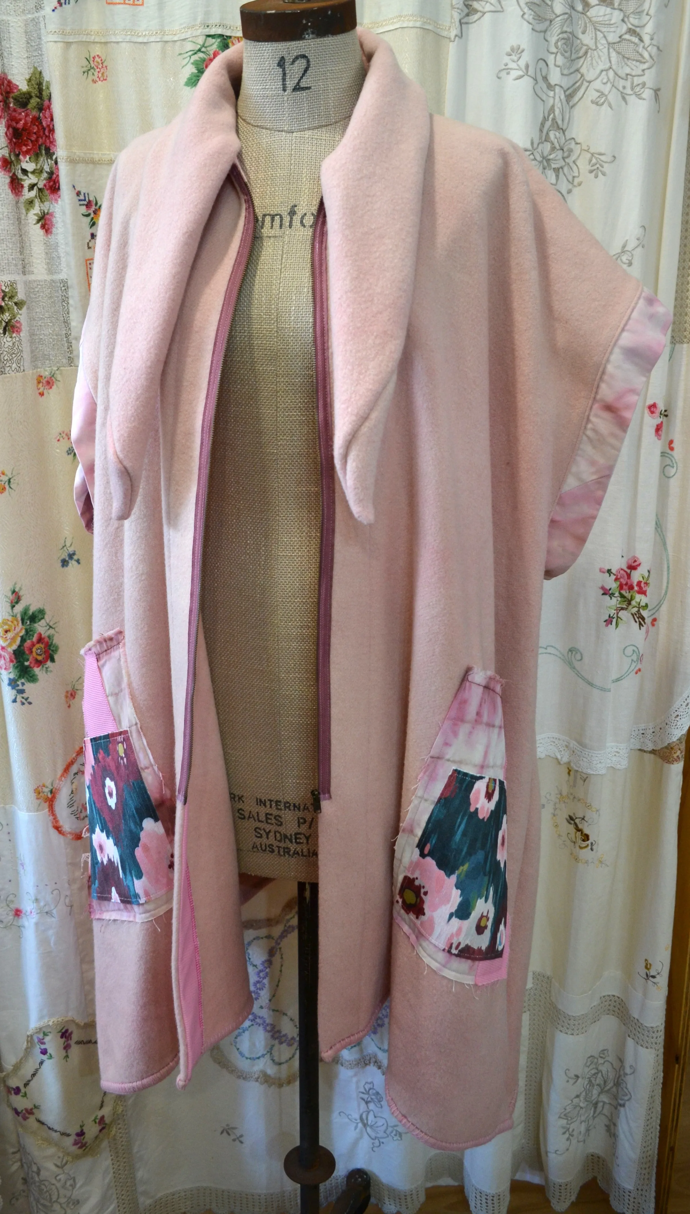 Happy Hare Pink reworked Blanket jacket