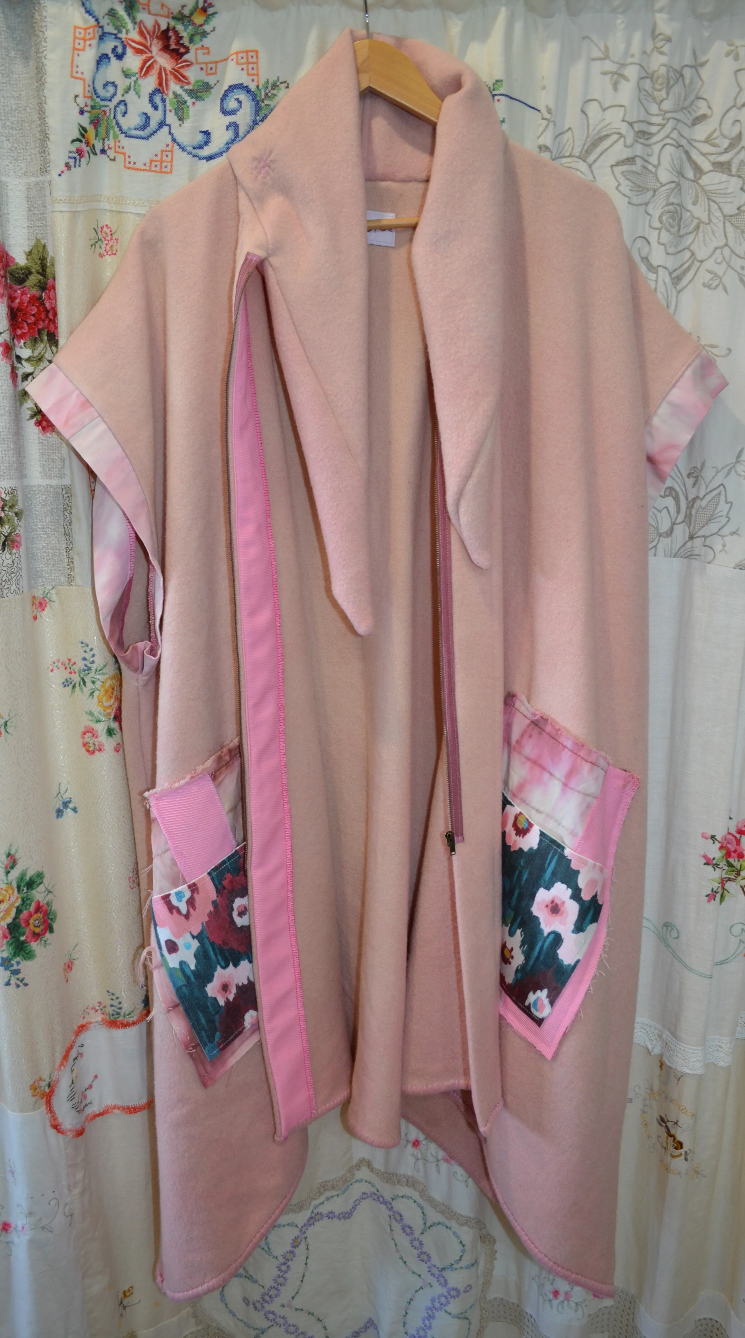 Happy Hare Pink reworked Blanket jacket