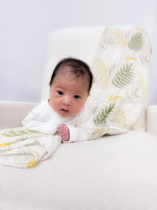 Hapuu Fern Bamboo Muslin Kapa Moe (Swaddle Blanket)