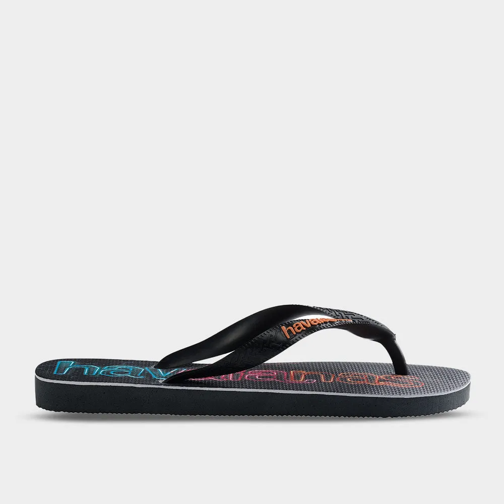 Havaianas Unisex Top Logomania Sandal Black/Multi _ 183486 _ Black