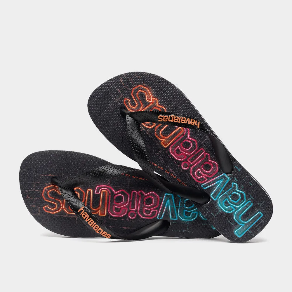 Havaianas Unisex Top Logomania Sandal Black/Multi _ 183486 _ Black