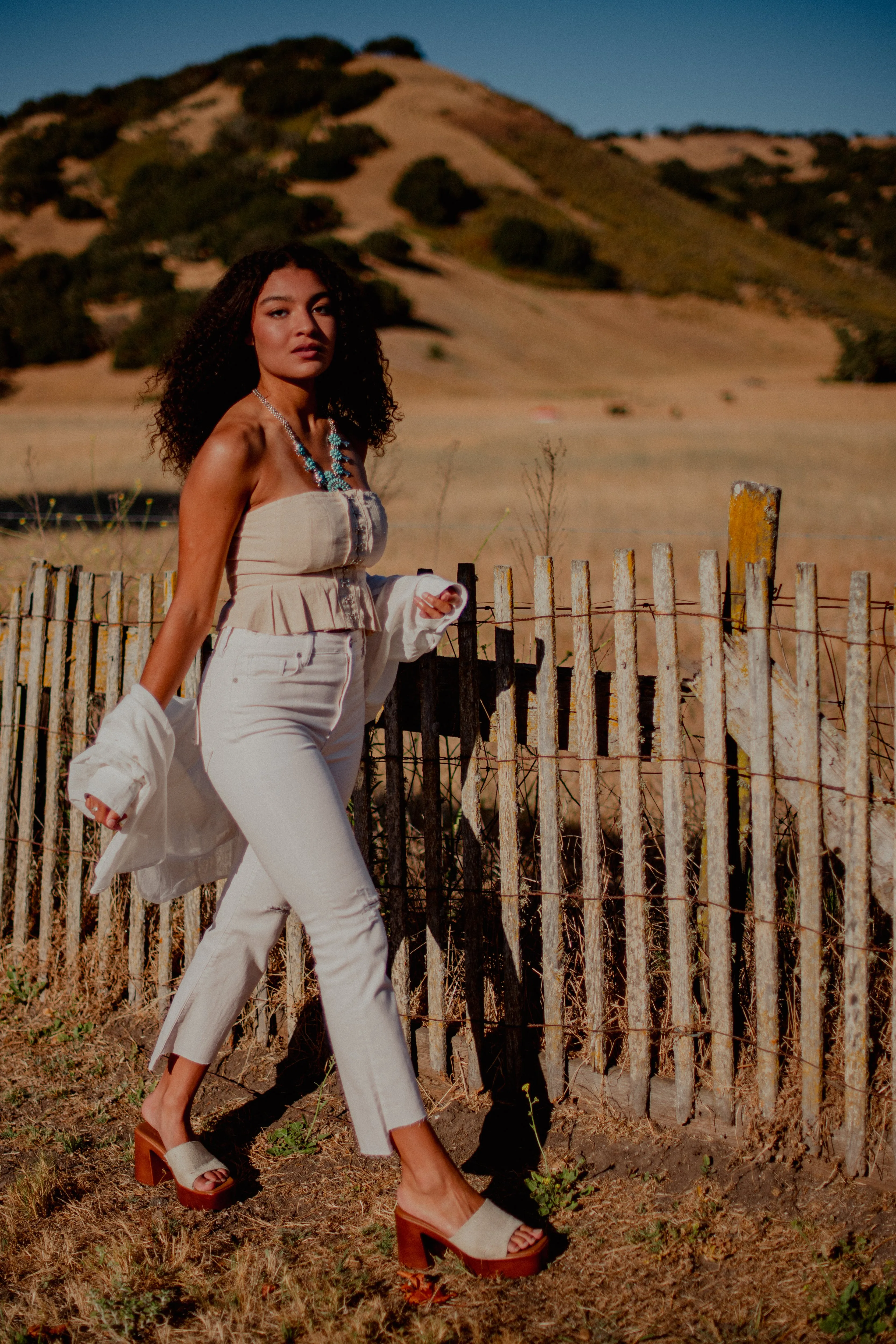 Hot Hot Summer Strapless Front Clasp Detail Top - Oatmeal