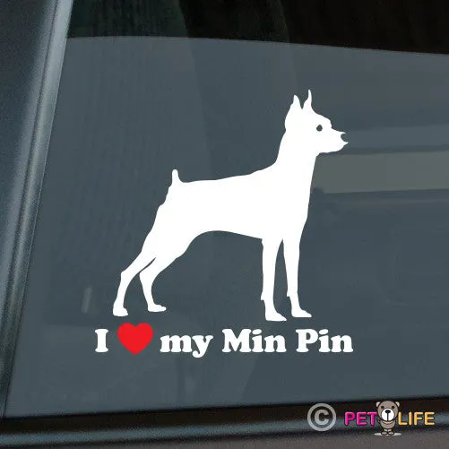 I Love My Miniature PinscherProfile Sticker