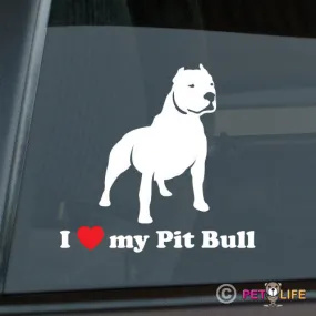 I Love My Pit Bullalert  Sticker