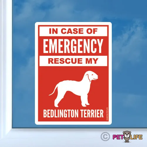 In Case of Emergency Rescue My Bedlington Terrier Sticker