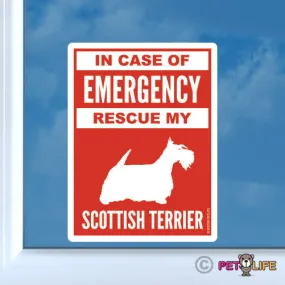 In Case of Emergency Rescue My Scottish Terrier Sticker