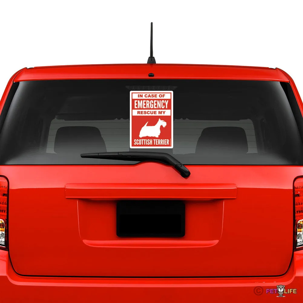 In Case of Emergency Rescue My Scottish Terrier Sticker