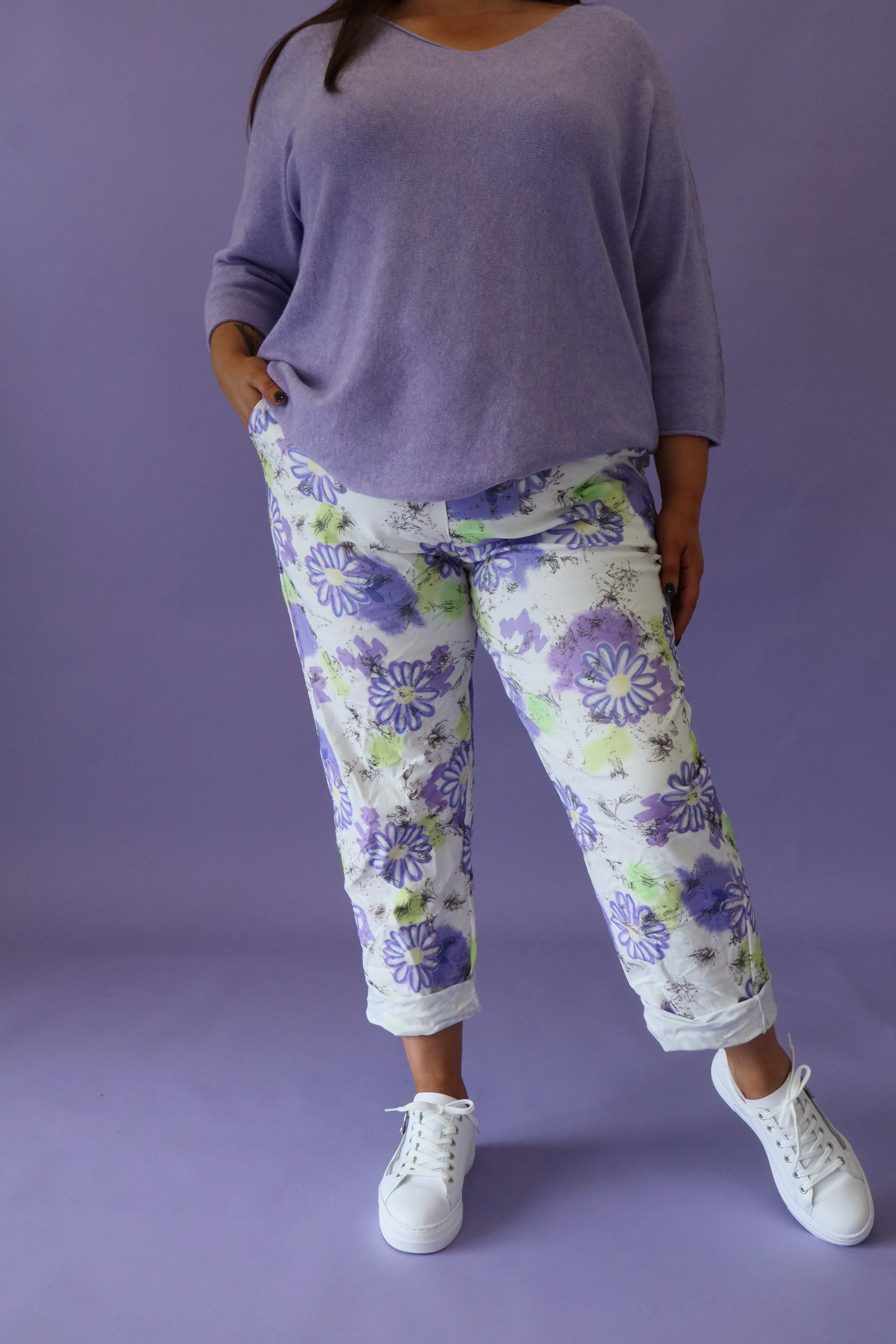 Indie Jogger in Purple Floral