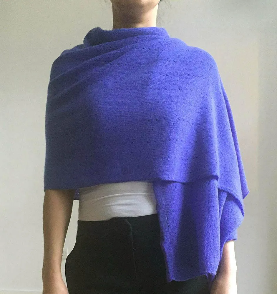 Iris purple cashmere poncho Multiway