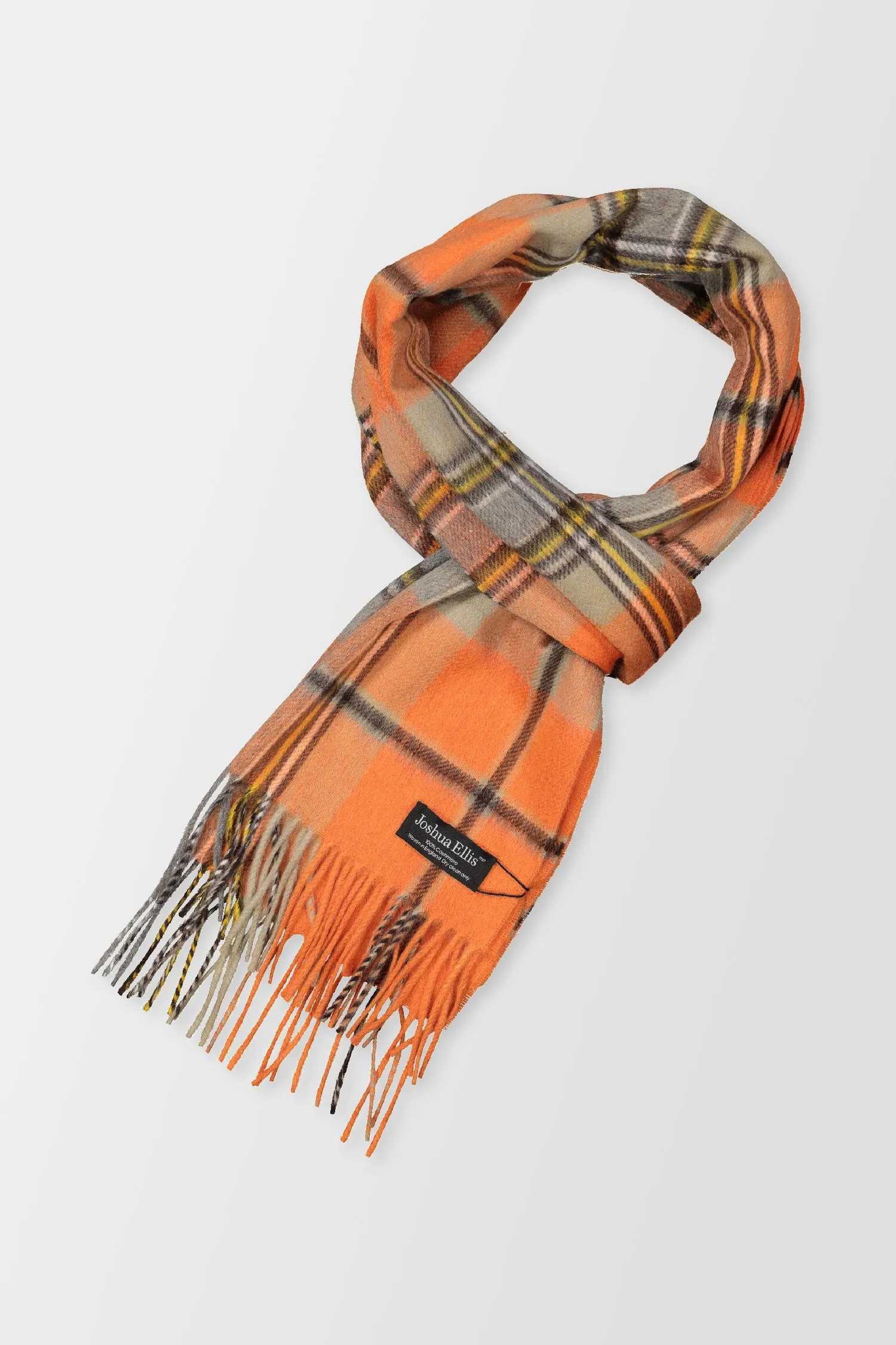 Joshua Ellis Orange Classic Tweed Scarf