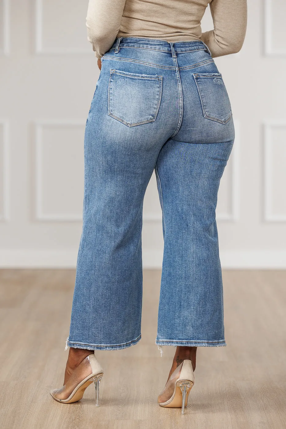 Josie Side Slit Wide Jeans