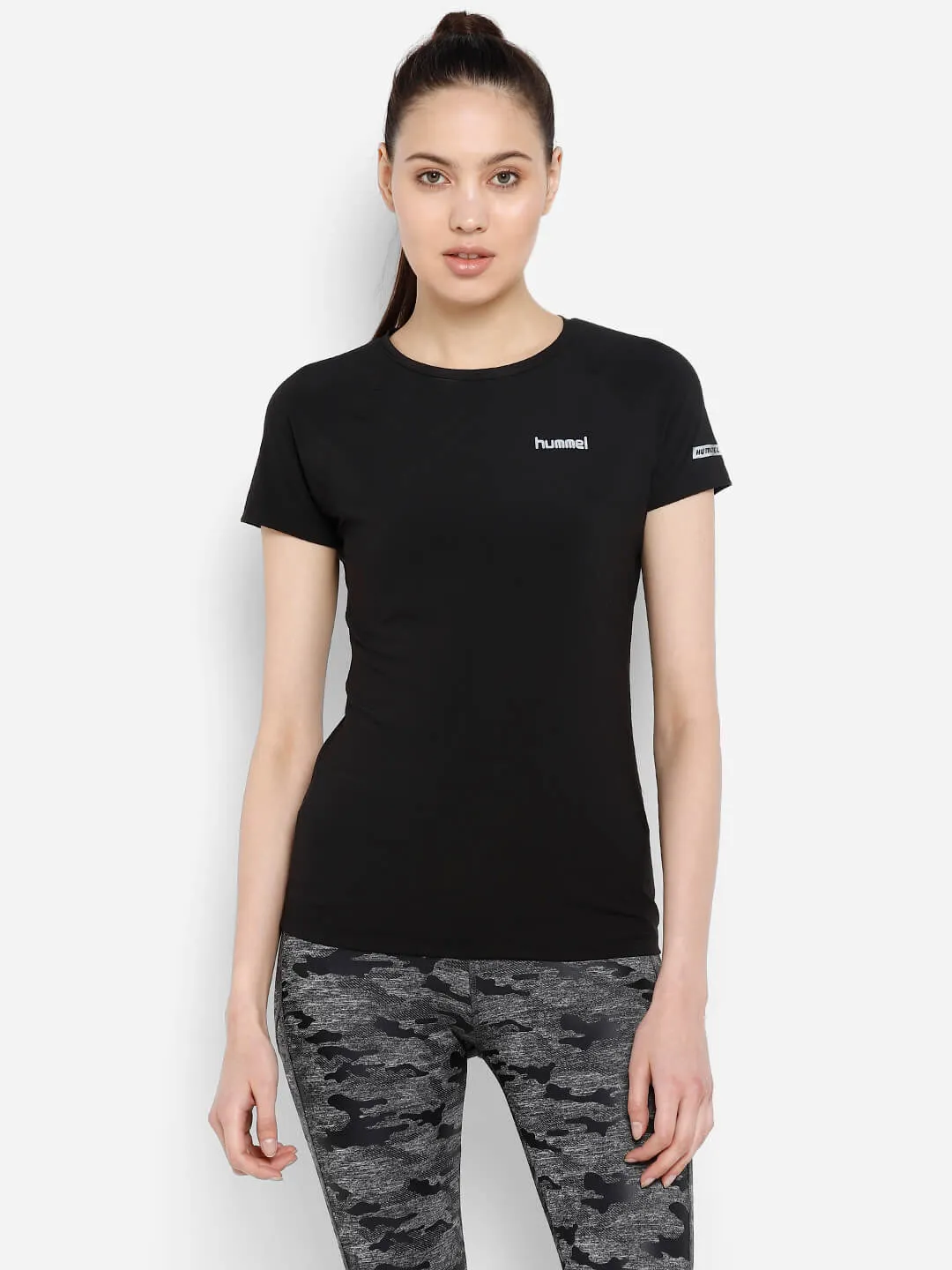 Karina Performance Women Polyester Black T-Shirt