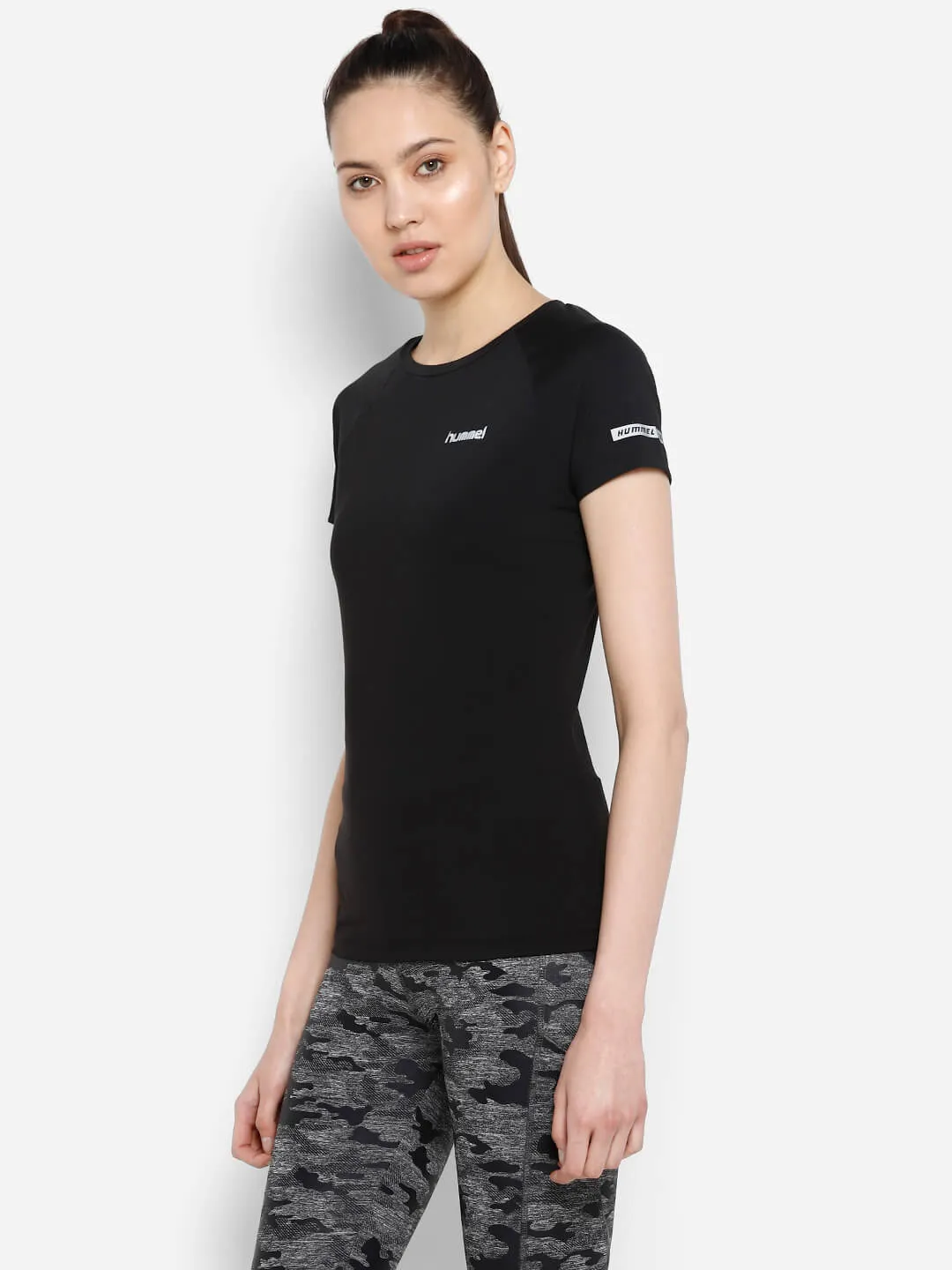 Karina Performance Women Polyester Black T-Shirt