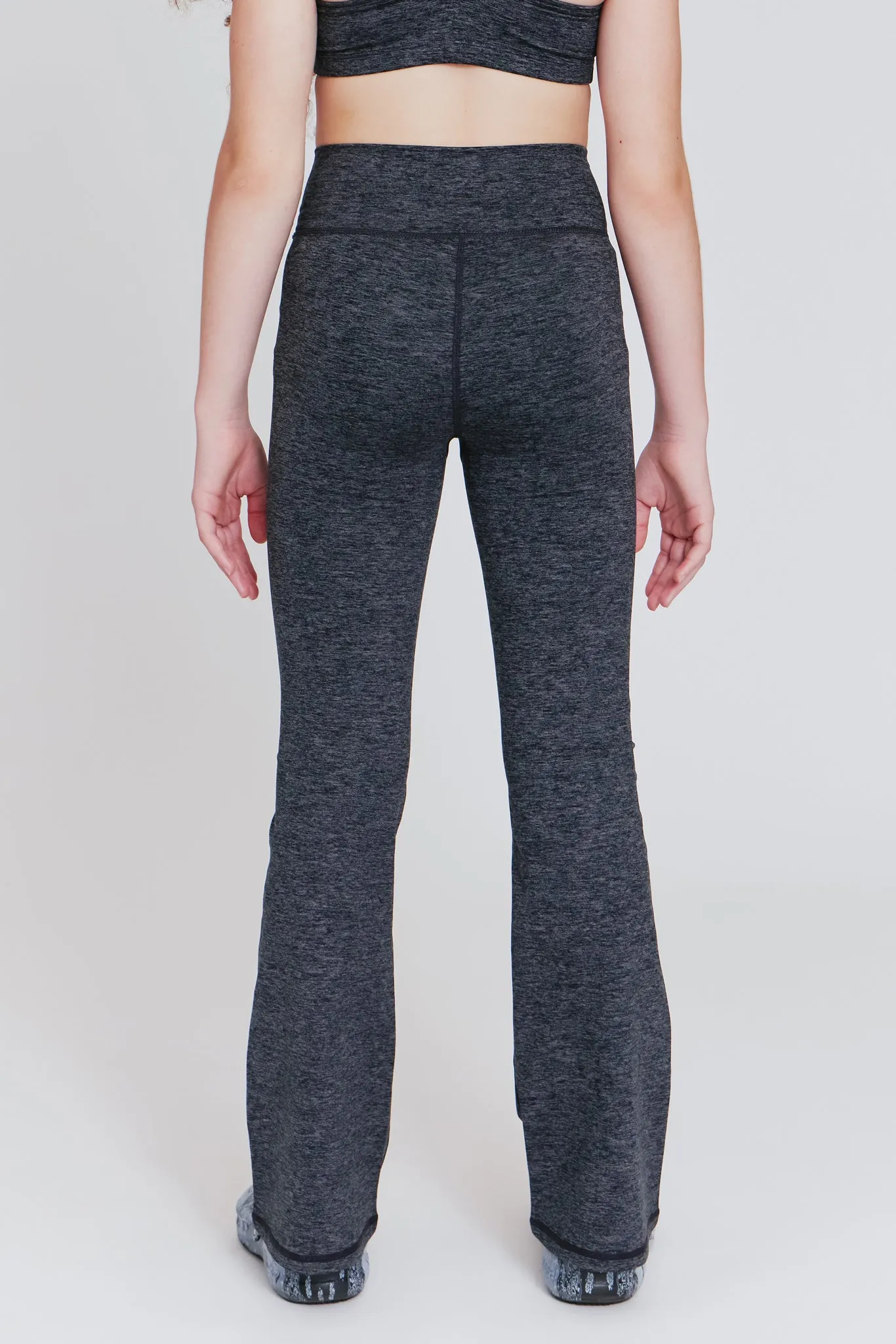 Kids TLC Flare Leggings in Dark Heathered Gray