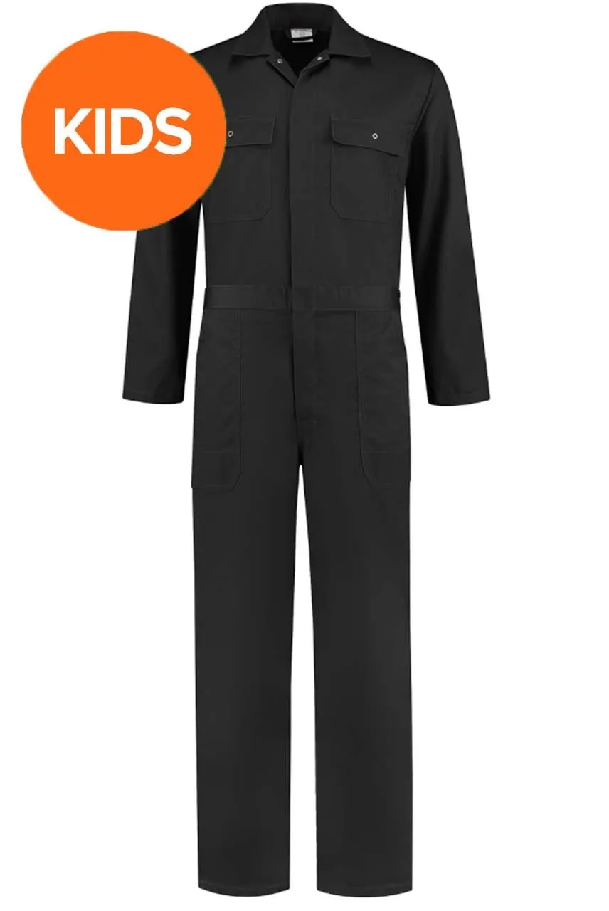 Kinderoverall polyester/katoen zwart