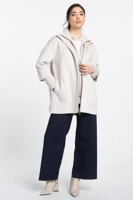 Kinross Luxurious Cashmere Knitted Zipper Mock Coat