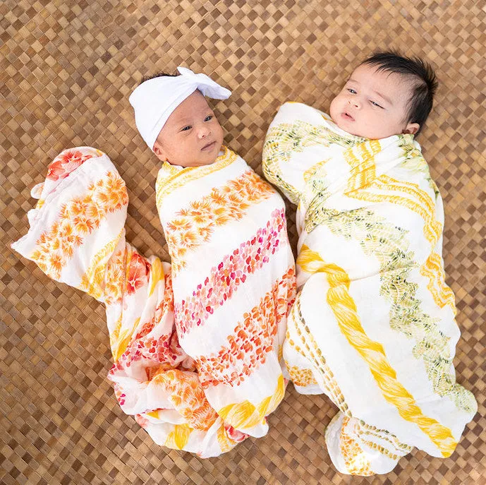 Lei Alaula Ulaula Muslin Kapa Moe (Swaddle Blanket)