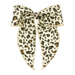 Leopard print bowtie with twisted wrap and whimsy tails