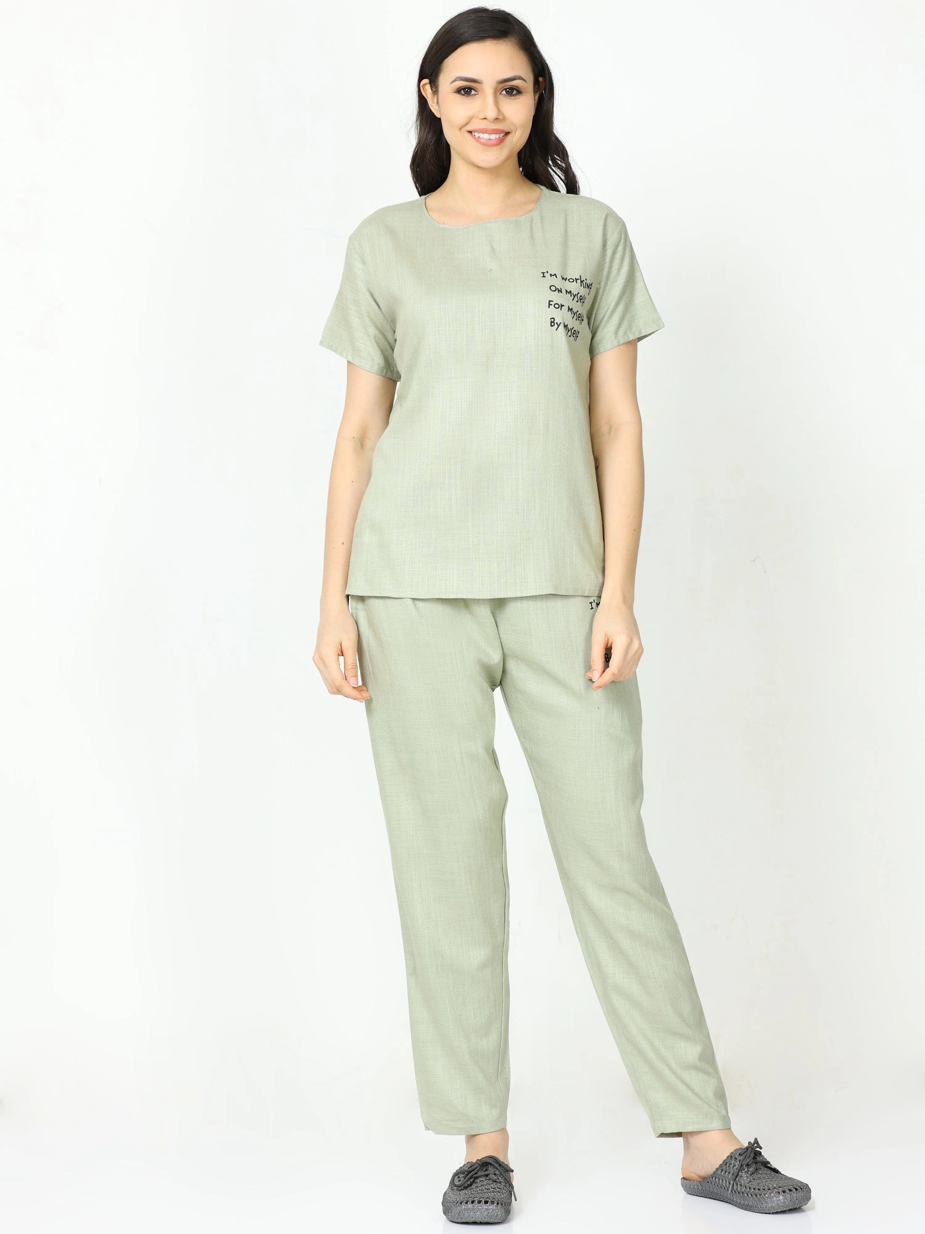 Linen Round Neck Co-ord Sets