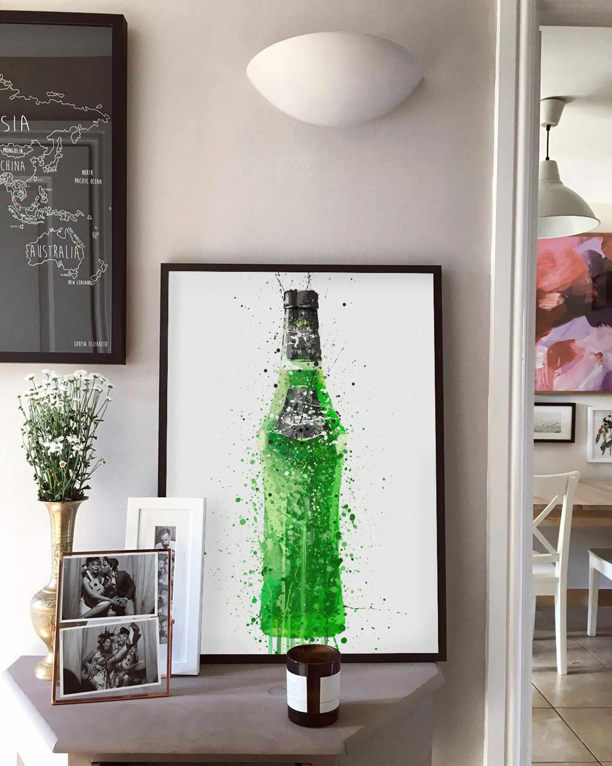 Liquor Bottle Wall Art Print 'Melon'