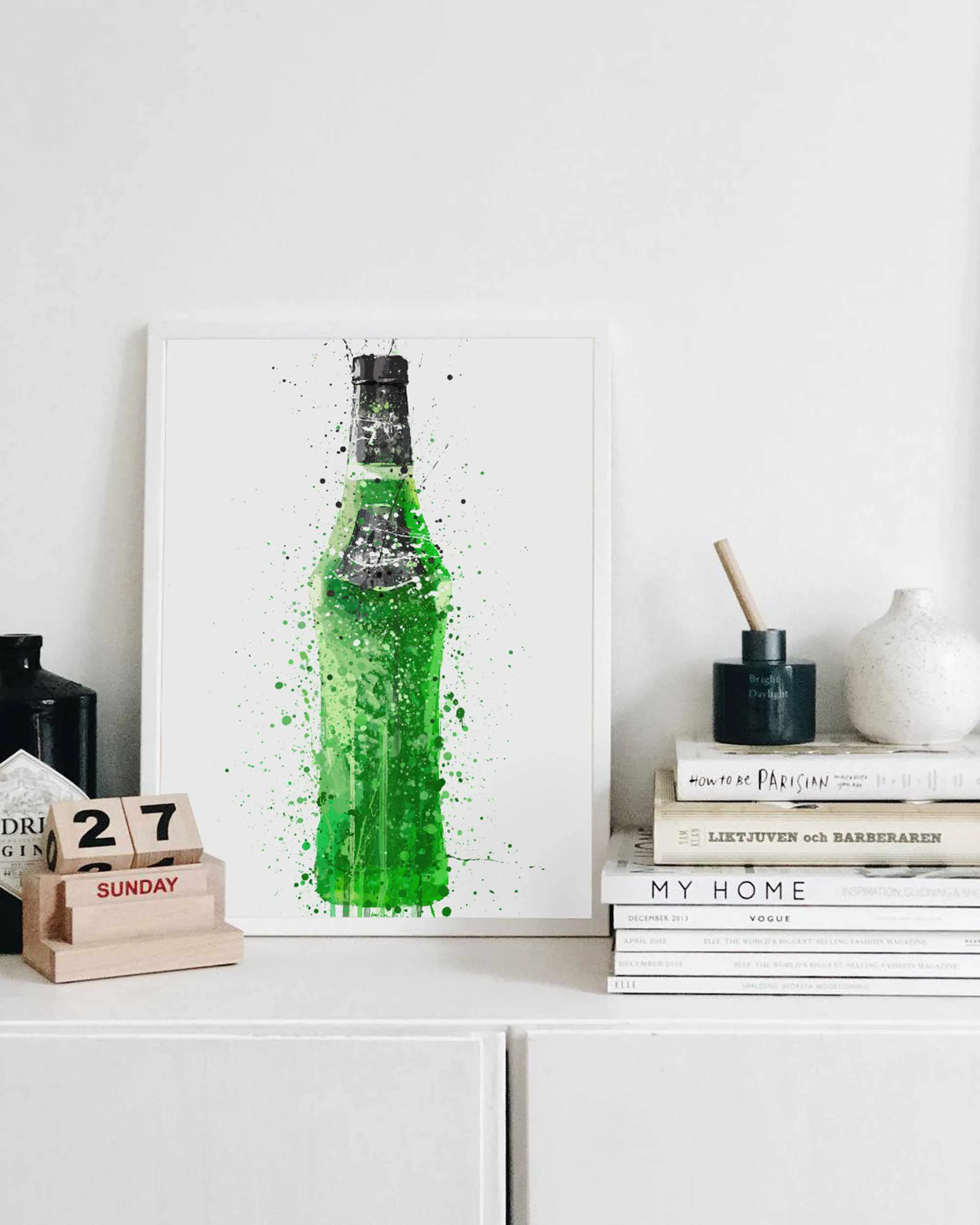 Liquor Bottle Wall Art Print 'Melon'